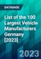 List of the 100 Largest Vehicle Manufacturers Germany [2023] - Product Image